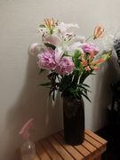クラスの方から頂いたお花。美しいお花と芳香が幸せな空気を作ってくれた。